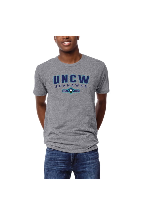 Men's League Collegiate Wear Heather Gray UNC Wilmington Seahawks Victory Falls Tri-Blend T-Shirt