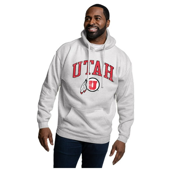 Men's-League Collegiate Wear  Heather Gray Utah Utes Essentials 2.0 Fleece Pullover Hoodie