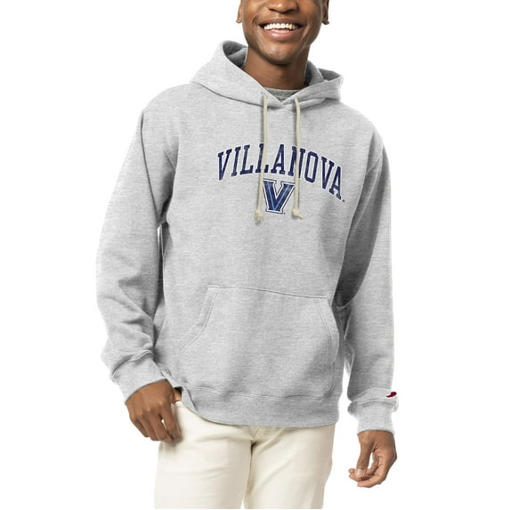 Men's League Collegiate Wear Heather Gray Villanova Wildcats Arch Over Logo Essentials Pullover Hoodie