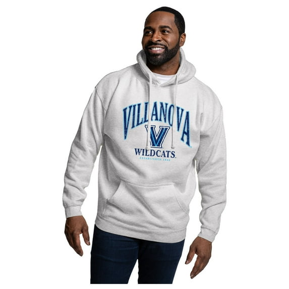 Men's-League Collegiate Wear Heather Gray Villanova Wildcats Essentials 2.0 Fleece Pullover Hoodie