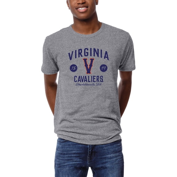 Men's League Collegiate Wear Heather Gray Virginia Cavaliers Victory Falls Tri-Blend T-Shirt