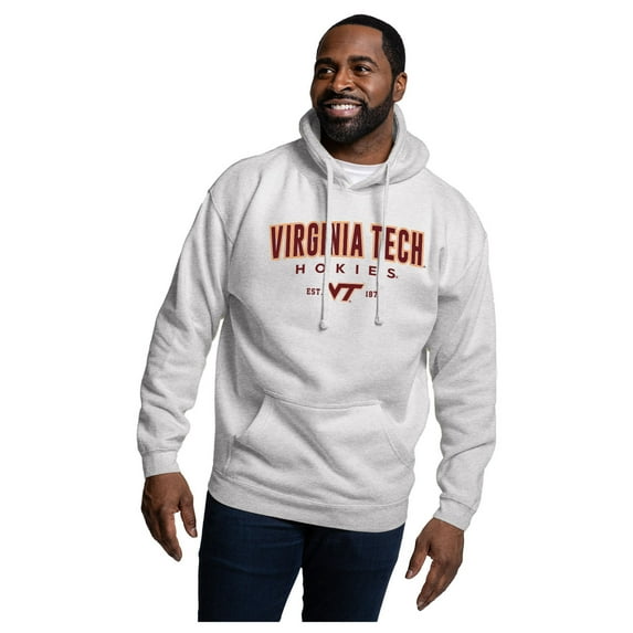Men's League Collegiate Wear Heather Gray Virginia Tech Hokies Essentials 2.0 Fleece Pullover Hoodie