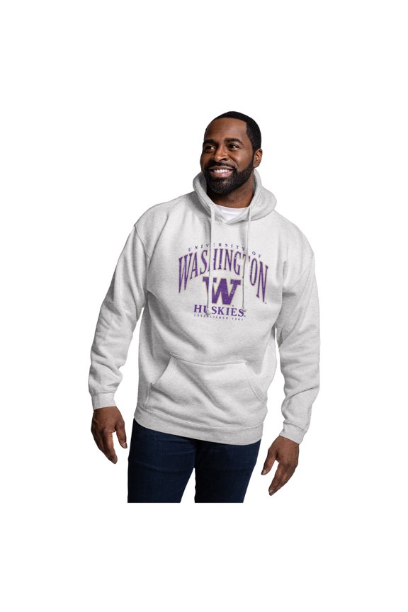 Men's League Collegiate Wear Heather Gray Washington Huskies Essentials 2.0 Fleece Pullover Hoodie