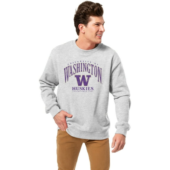 Men's League Collegiate Wear Heather Gray Washington Huskies Essentials 2.0 Fleece Pullover Sweatshirt