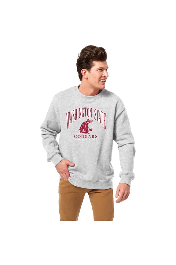 Men's League Collegiate Wear Heather Gray Washington State Cougars Essentials 2.0 Fleece Pullover Sweatshirt