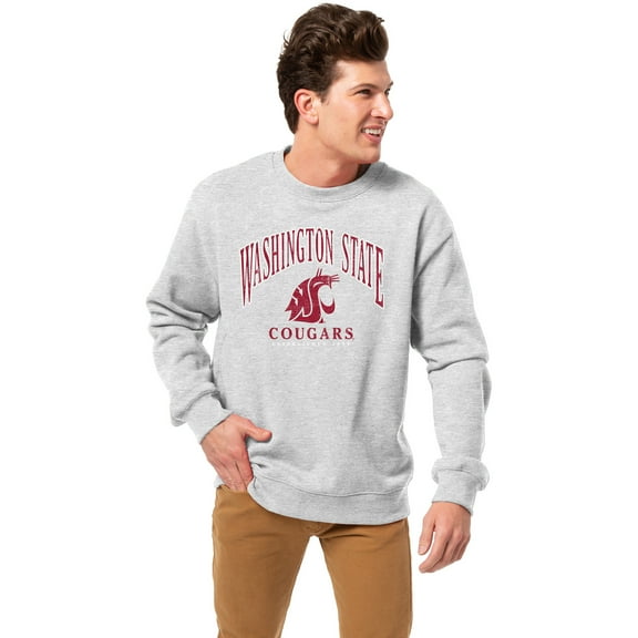 Men's League Collegiate Wear Heather Gray Washington State Cougars Essentials 2.0 Fleece Pullover Sweatshirt