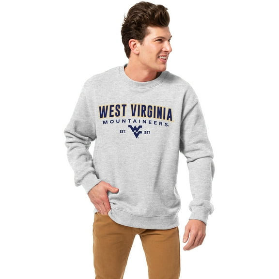 Men's League Collegiate Wear Heather Gray West Virginia Mountaineers Essentials 2.0 Fleece Pullover Sweatshirt