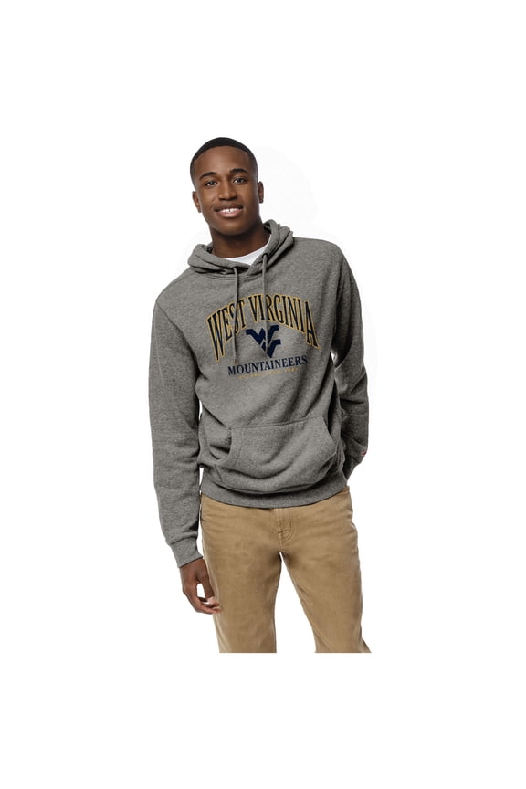 Men's League Collegiate Wear Heather Gray West Virginia Mountaineers Heritage Tri-Blend Pullover Hoodie