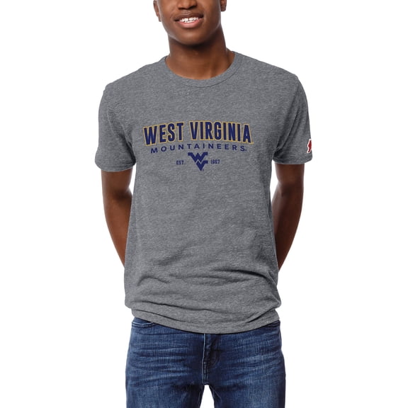 Men's League Collegiate Wear Heather Gray West Virginia Mountaineers Victory Falls Tri-Blend T-Shirt