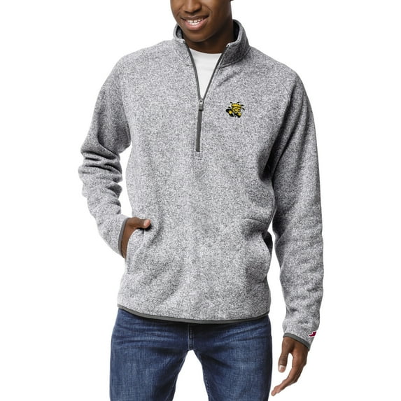 Men's League Collegiate Wear Heather Gray Wichita State Shockers Saranac Quarter-Zip Pullover Top