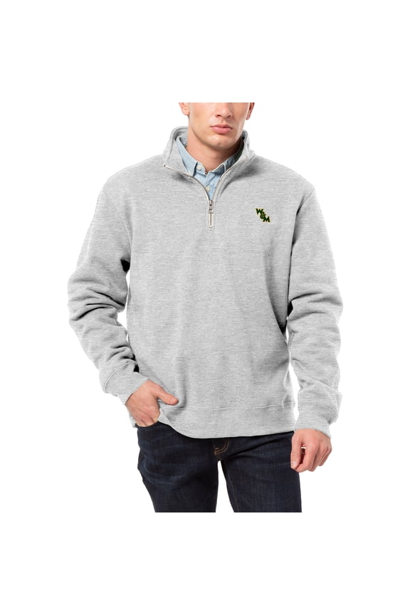 Men's League Collegiate Wear Heather Gray William & Mary Tribe Essentials 2.0 Fleece Quarter-Zip Jacket