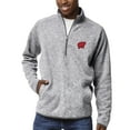 thumbnail image 1 of Men's League Collegiate Wear Heather Gray Wisconsin Badgers Saranac Raglan Quarter-Zip Jacket, 1 of 1