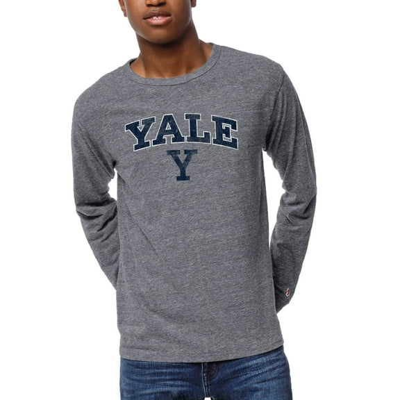 Men's League Collegiate Wear Heather Gray Yale Bulldogs 1965 Victory Falls Long Sleeve Tri-Blend T-Shirt