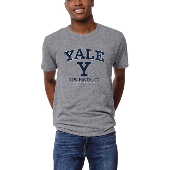 Men's League Collegiate Wear Heather Gray Yale Bulldogs Victory Falls Tri-Blend T-Shirt