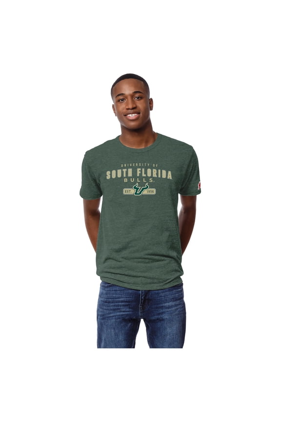 Men's League Collegiate Wear Heather Green South Florida Bulls Victory Falls Tri-Blend T-Shirt