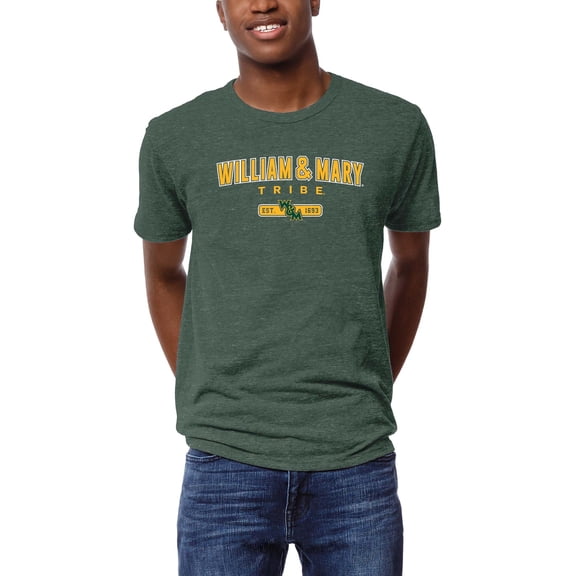 Men's League Collegiate Wear Heather Green William & Mary Tribe Victory Falls Tri-Blend T-Shirt