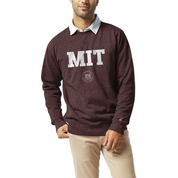 Men's League Collegiate Wear Heather Maroon MIT Engineers Heritage Tri-Blend Pullover Sweatshirt