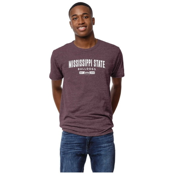 Men's League Collegiate Wear Heather Maroon Mississippi State Bulldogs Victory Falls Tri-Blend T-Shirt