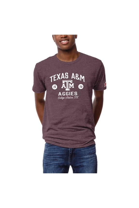 Men's League Collegiate Wear Heather Maroon Texas A&M Aggies Victory Falls Tri-Blend T-Shirt