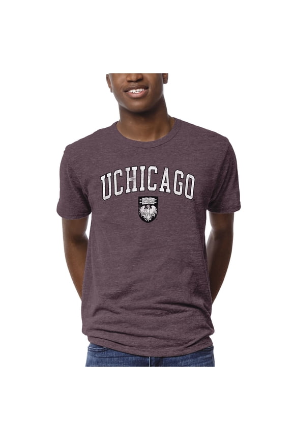 Men's League Collegiate Wear Heather Maroon UChicago Maroons 1965 Victory Falls T-Shirt