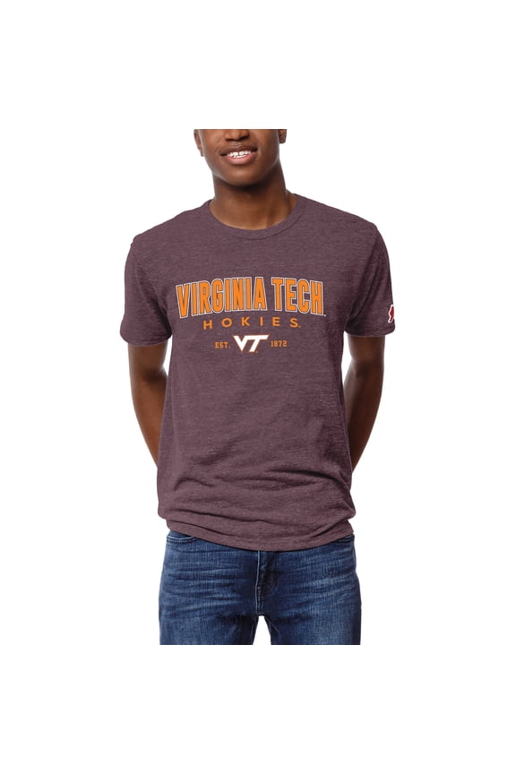 Men's League Collegiate Wear Heather Maroon Virginia Tech Hokies Victory Falls Tri-Blend T-Shirt