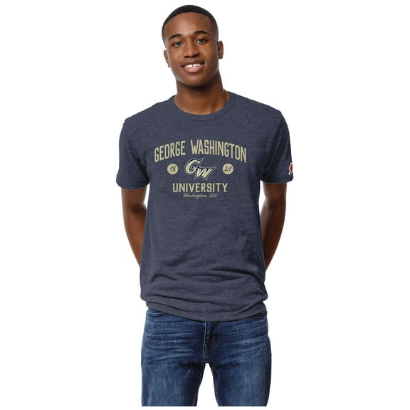 Men's League Collegiate Wear Heather Navy George Washington University Victory Falls Tri-Blend T-Shirt