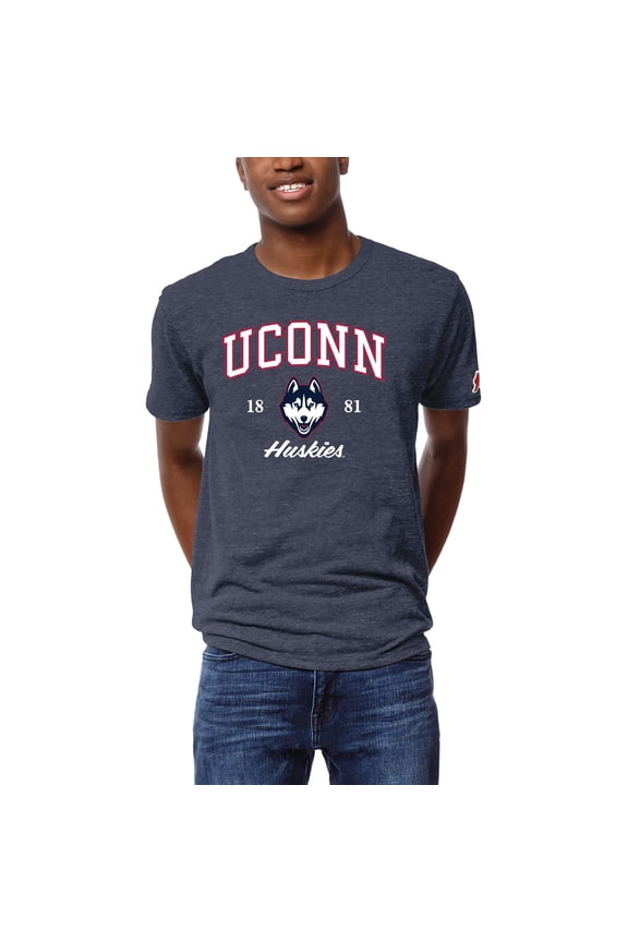 Men's League Collegiate Wear Heather Navy UConn Huskies Victory Falls Tri-Blend T-Shirt