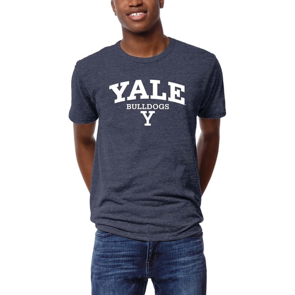 Men's League Collegiate Wear Heather Navy Yale Bulldogs Victory Falls Tri-Blend T-Shirt