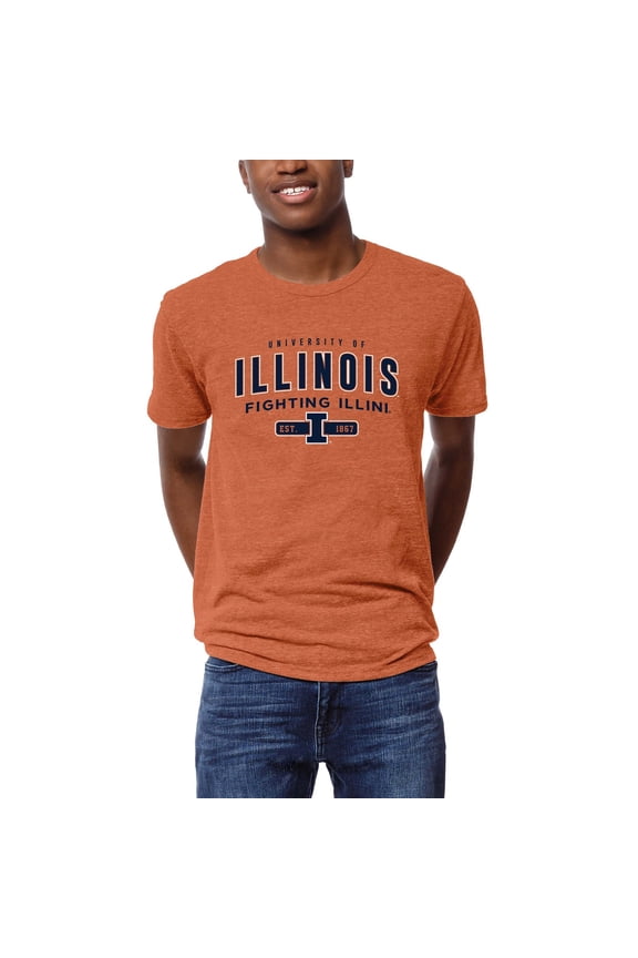 Men's League Collegiate Wear Heather Orange Illinois Fighting Illini Victory Falls Tri-Blend T-Shirt