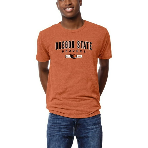 Men's League Collegiate Wear Heather Orange Oregon State Beavers Victory Falls Tri-Blend T-Shirt