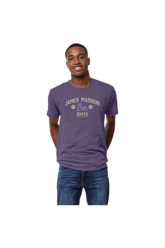 Men's League Collegiate Wear Heather Purple James Madison Dukes Victory Falls Tri-Blend T-Shirt