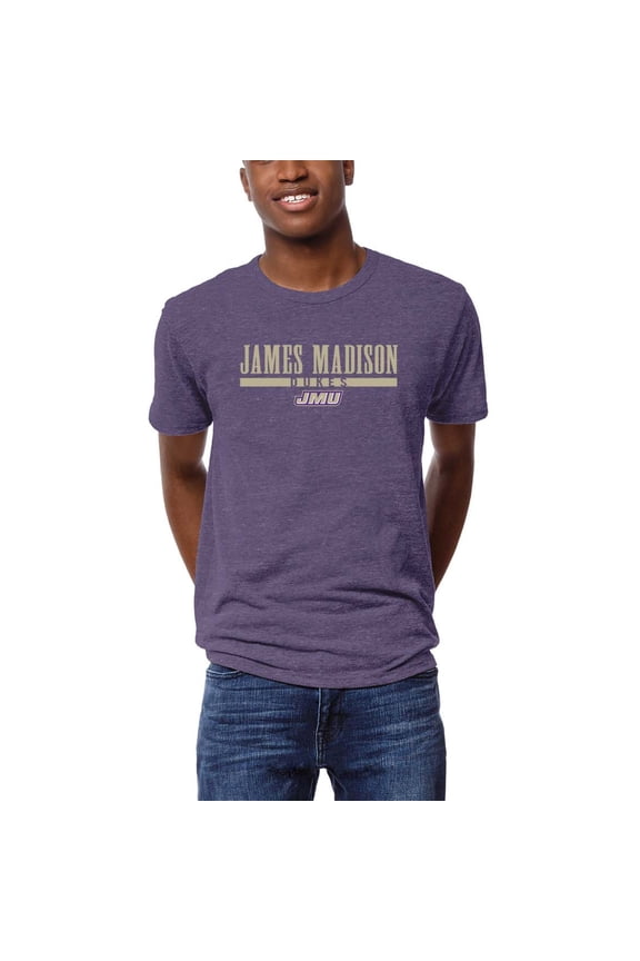 Men's League Collegiate Wear Heather Purple James Madison Dukes Victory Falls Tri-Blend T-Shirt
