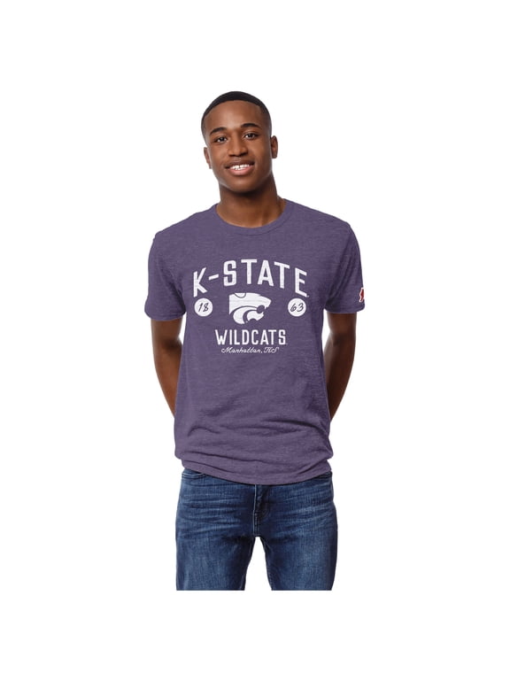 Men's League Collegiate Wear Heather Purple Kansas State Wildcats Victory Falls Tri-Blend T-Shirt