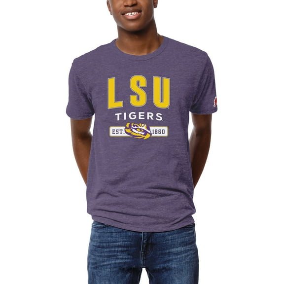 Men's League Collegiate Wear Heather Purple LSU Tigers Victory Falls Tri-Blend T-Shirt