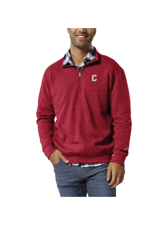 Men's League Collegiate Wear Heather Red Cornell Big Red Heritage Tri-Blend Quarter-Zip Pullover Sweatshirt