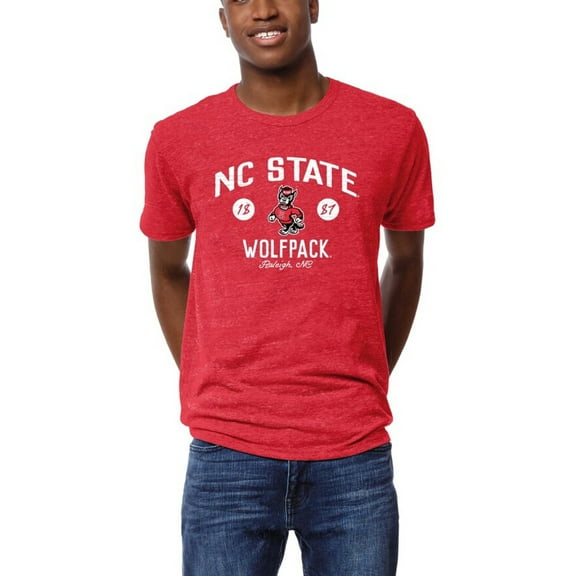 Men's League Collegiate Wear Heather Red NC State Wolfpack Victory Falls Tri-Blend T-Shirt