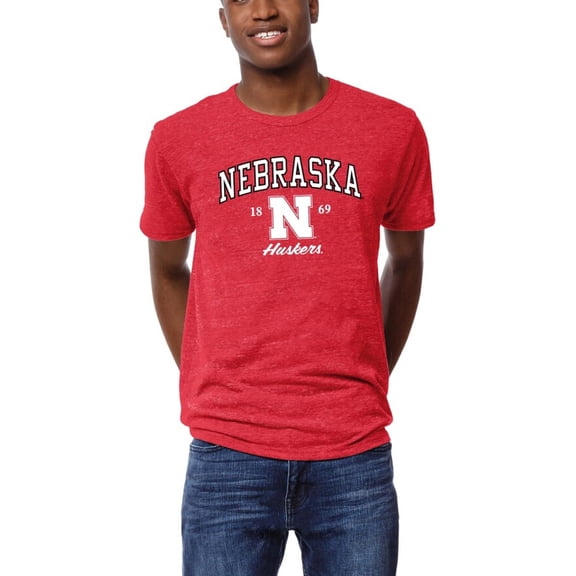 Men's League Collegiate Wear Heather Red Nebraska Huskers Victory Falls Tri-Blend T-Shirt