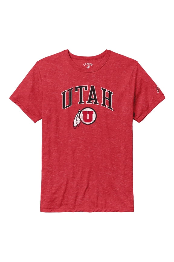 Men's League Collegiate Wear  Heather Red Utah Utes  Arch Victory Falls Tri-Blend T-Shirt