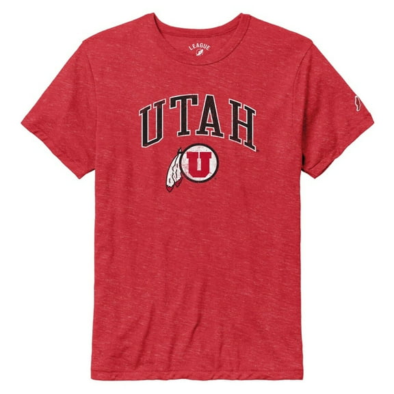 Men's League Collegiate Wear Heather Red Utah Utes Arch Victory Falls Tri-Blend T-Shirt