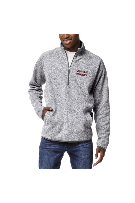 Men's League Collegiate Wear Heathered Gray Charleston Cougars Saranac Quarter-Zip Pullover Jacket