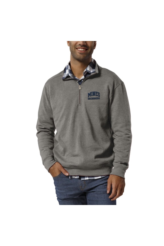 Men's League Collegiate Wear Heathered Gray Colorado School of Mines Orediggers Heritage Quarter-Zip Pullover Jacket