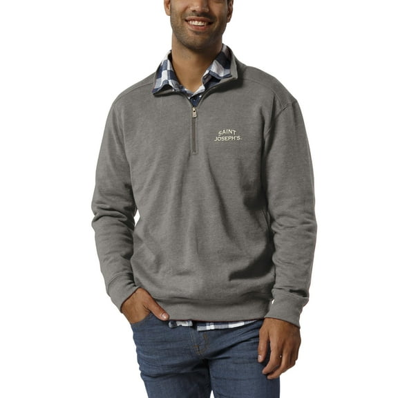 Men's League Collegiate Wear Heathered Gray Saint Joseph's Hawks Heritage Quarter-Zip Pullover Jacket