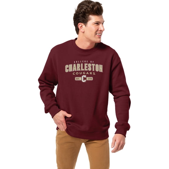 Men's League Collegiate Wear Maroon Charleston Cougars Essentials 2.0 Fleece Pullover Sweatshirt