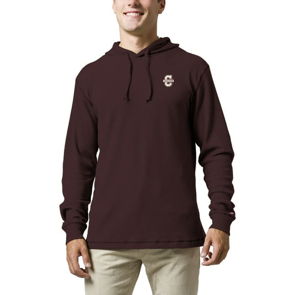 Men's League Collegiate Wear  Maroon Charleston Cougars  Waffle Knit Pullover Hoodie