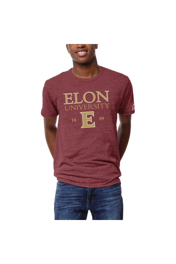 Men's League Collegiate Wear Maroon Elon Phoenix Victory Falls Tri-Blend T-Shirt
