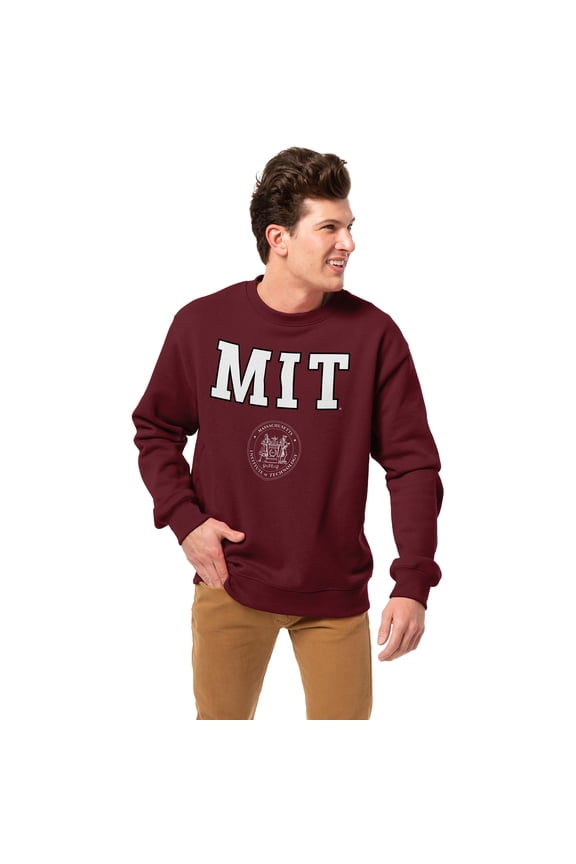 Men's-League Collegiate Wear Maroon MIT Engineers Essentials 2.0 Pullover Sweatshirt