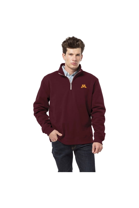 Men's League Collegiate Wear Maroon Minnesota Golden Gophers Essentials Fleece 2.0 Quarter-Zip Jacket