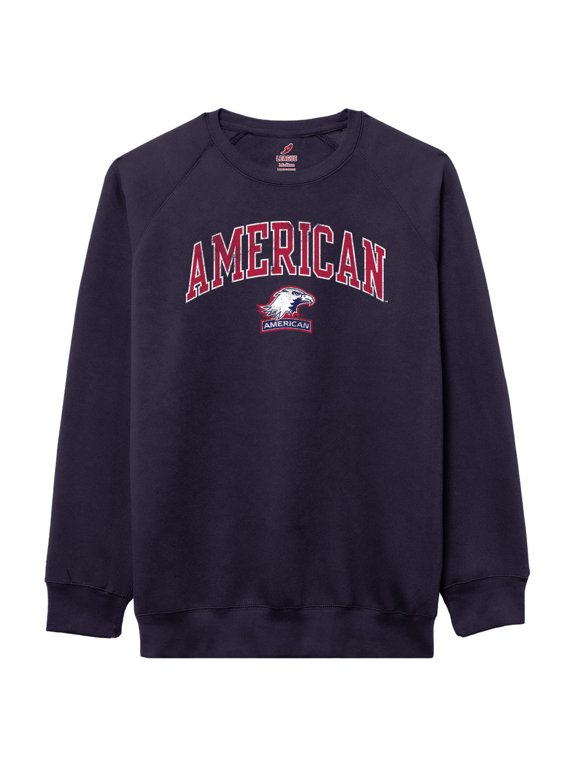 Men's-League Collegiate Wear Navy American University Eagles Essentials 2.0 Pullover Sweatshirt
