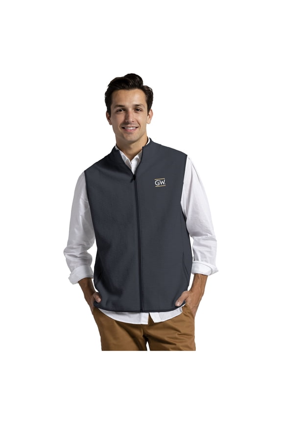 Men's League Collegiate Wear Navy George Washington University Summit Full-Zip Vest