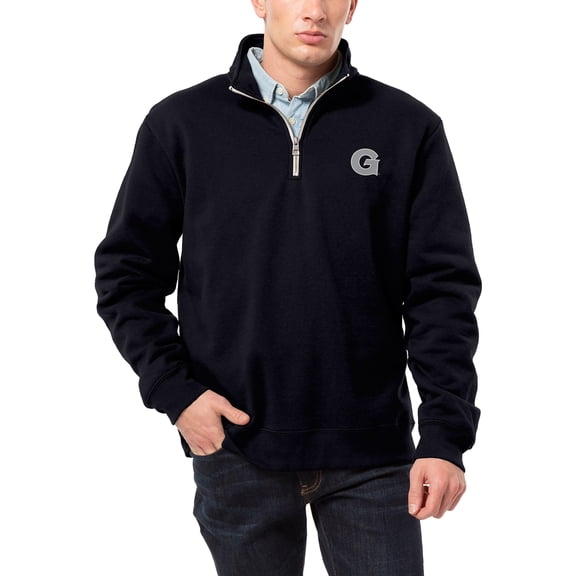 Men's League Collegiate Wear Navy Georgetown Hoyas Essentials 2.0 Fleece Quarter-Zip Jacket